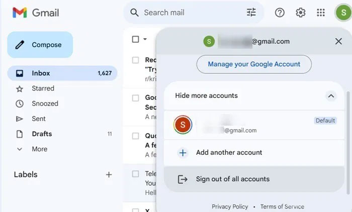 Đăng xuất khỏi tài khoản Gmail